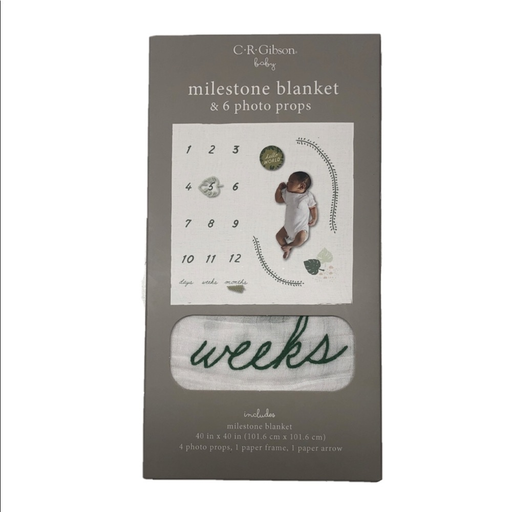CR Gibson Baby Milestone Blanket 40”x40”